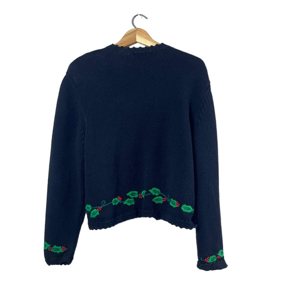 Vintage Holly Embroidered Bechamel Women's Cardigan L - Picture 2 of 6